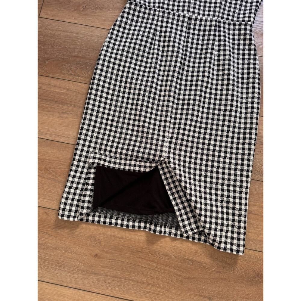 Ann Taylor Black & White Gingham Woven Sheath Dress Size 6 Classic Tailored - Picture 6 of 16
